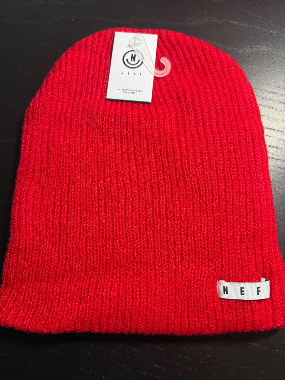 Brand New Neff Kids Bright Red Ribbed Beanie